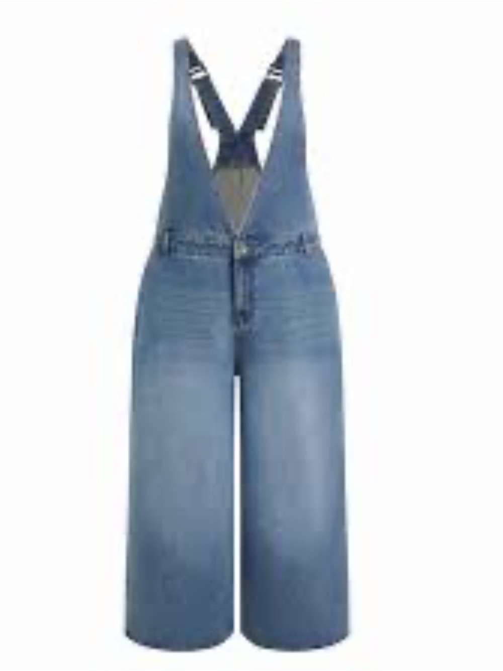 Cider Denim V-Neck Button Pocket Wide Leg Jumpsuit